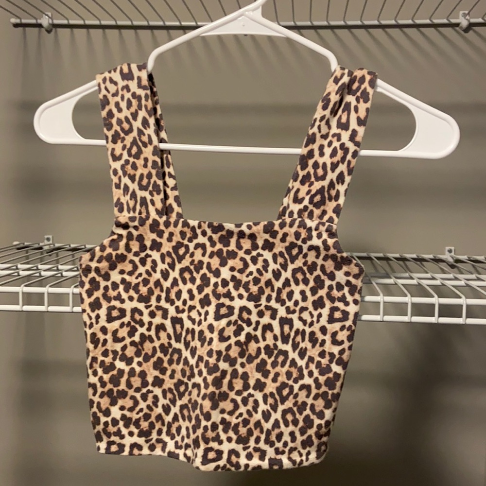 NWOT * American Eagle Cheetah Print Square Neck Tank Top in Size XXS